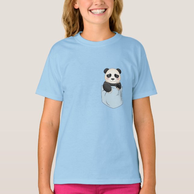 Camiseta Urso De Panda Bonito No Bolso (Frente)