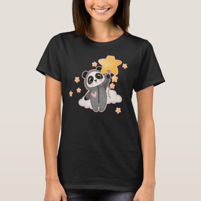 Camiseta Urso De Panda Com Pijama Bonito (Frente)
