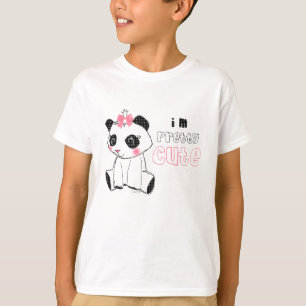 Camiseta Urso de panda cor-de-rosa bonito do arco
