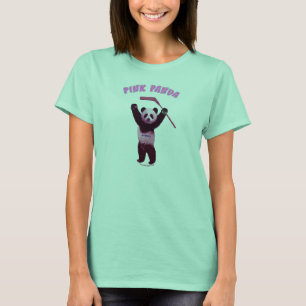 Camiseta Urso de panda cor-de-rosa do hóquei