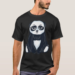 Camiseta Urso de Panda de Olhos Grandes Bonitos
