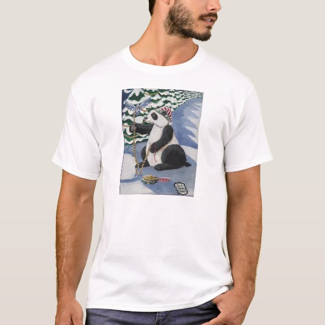 Camiseta Urso de panda do Natal por Toni Donelow Stewart (Frente)