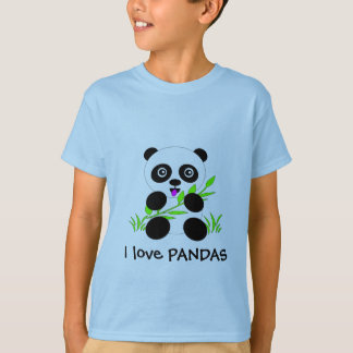 Camiseta Urso de panda eu amo o Tshirt das PANDAS