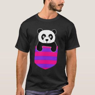 Camiseta Urso De Panda Ursa No Bolso Do Peito