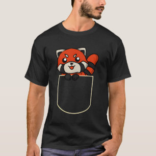Camiseta Urso De Panda Vermelha No Bolso De Panda Vermelha