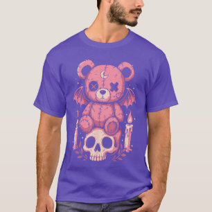 Camiseta Urso de pelúcia assustador Pastel Goth Esqueleto H
