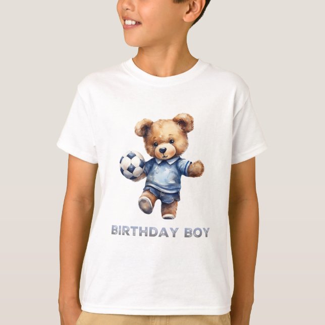Camiseta Urso de pelúcia-branca e Festa de aniversário de f (Frente)