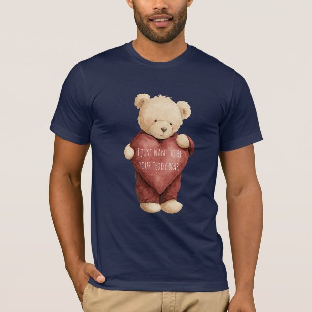 Camiseta Urso de Pelúcia com Coração Vermelho (Frente)
