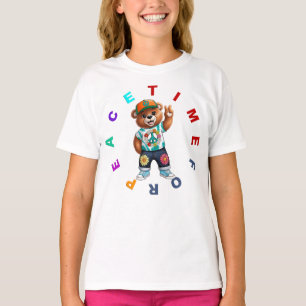 Camiseta Urso de pelúcia com roupa casual tranquila 1