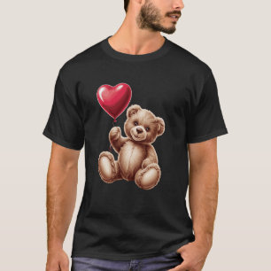 Camiseta Urso de Pelúcia Coração Amor Feliz Dia dos Namorad