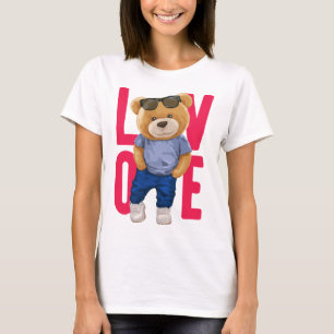 Camiseta Urso de pelúcia do Dia dos Namorados Design de Amo