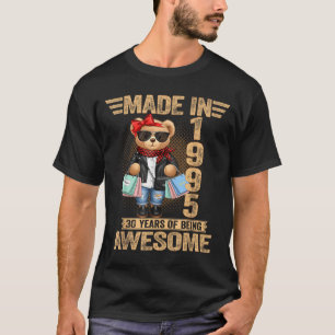 Camiseta Urso de Pelúcia Feito em 1995 de 30 Anos de Idade 