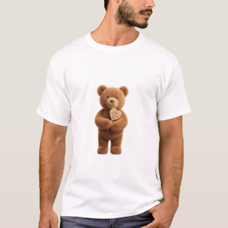 Camiseta Urso de pelúcia fofo 3D segurando 'Apenas para
