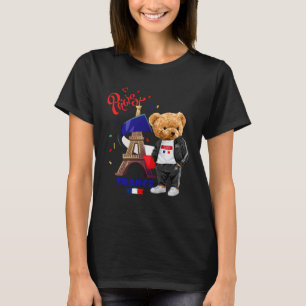 Camiseta Urso de pelúcia parisiense legal na roupa da Torre
