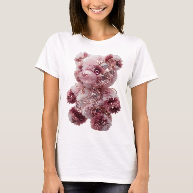 Camiseta Urso de pelúcia prateado da moda LINDO (Frente)