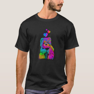 Camiseta Urso de pelúcia psicodélico Teddy trippy colorido