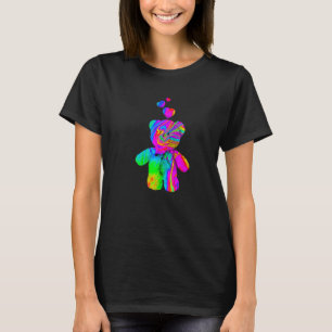 Camiseta Urso de pelúcia psicodélico ursinho colorido tripp