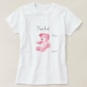Camiseta Urso de Pelúcia Rosa Tia Orgulhosa Chá de