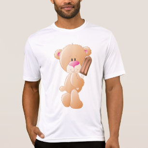 Camiseta Urso de Pelúcia Segurando Picolé de Sorvete de Cho
