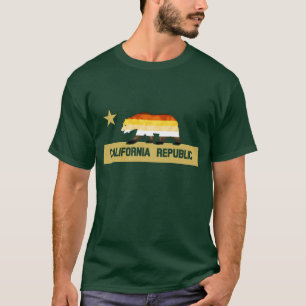 Camiseta Urso de Sinalizador do Orgulho Urso da Califórnia