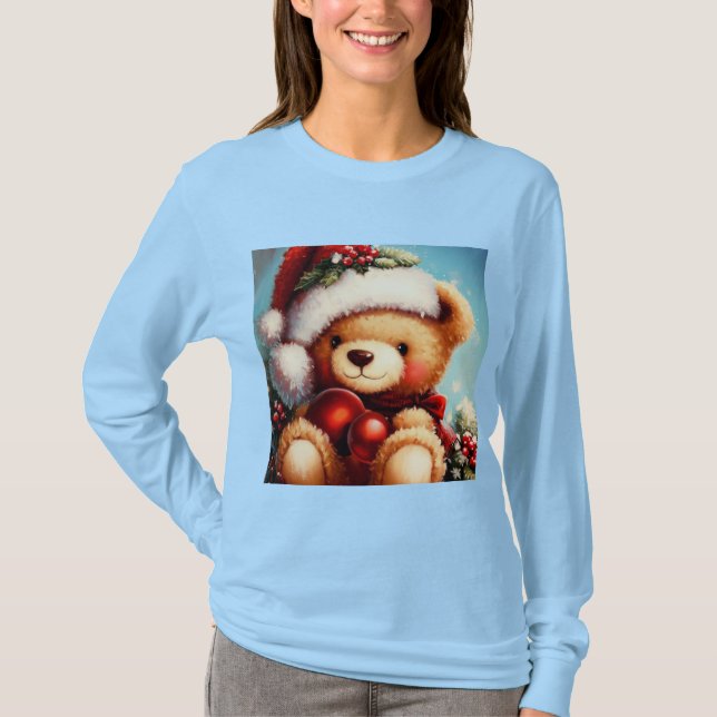 Camiseta Urso de Teddy de Natal 4 (Frente)