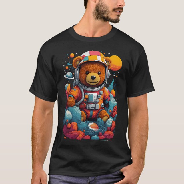 Camiseta Urso de Teddy do Astronauta Gelado (Frente)