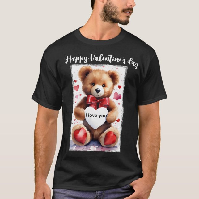 Camiseta Urso de Teddy do Feliz dia de os namorados Persona (Frente)