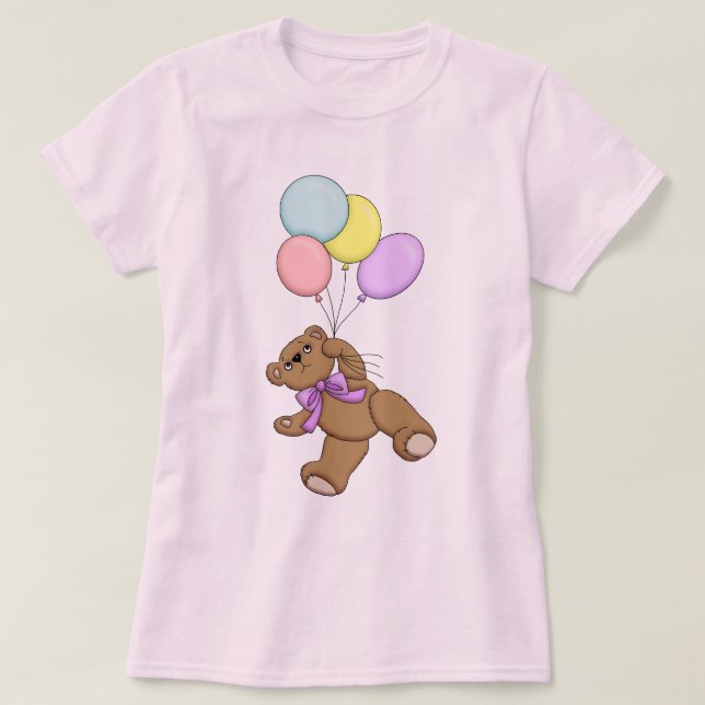Camiseta Urso de Teddy e Balões (Frente do Design)