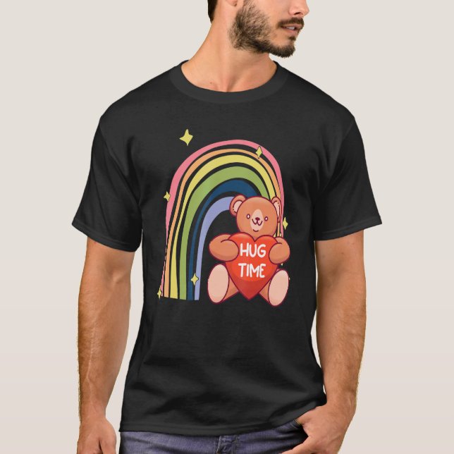 Camiseta Urso de Teddy Gelado Ursinho Arco-Íris (Frente)