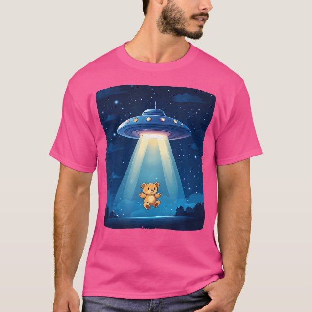 Camiseta Urso De Teddy Raptado Pela Ufo Para Uma Cu Interga (Frente)
