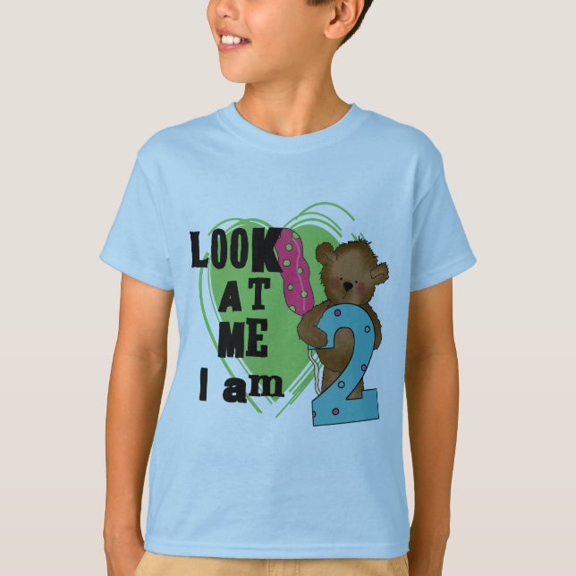 Camiseta Urso de Teddy Sou 2 t-shirts e presentes de aniver (Frente)