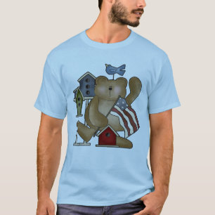 Camiseta Urso de ursinho 4o de t-shirt de julho