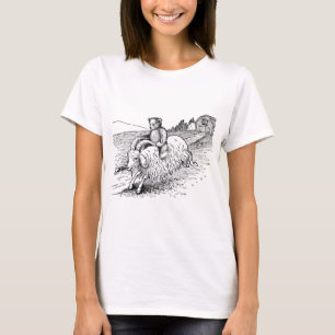 Camiseta Urso de ursinho que monta uma cabra