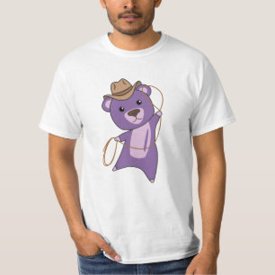 Camiseta Urso de Vaqueiro, Urso de Teddy, Roxo Ocidental