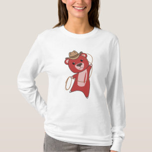 Camiseta Urso de Vaqueiro Vermelho Ocidental