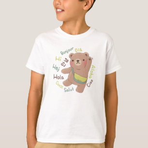 Camiseta Urso de Viajante: Ilustração de Saudações