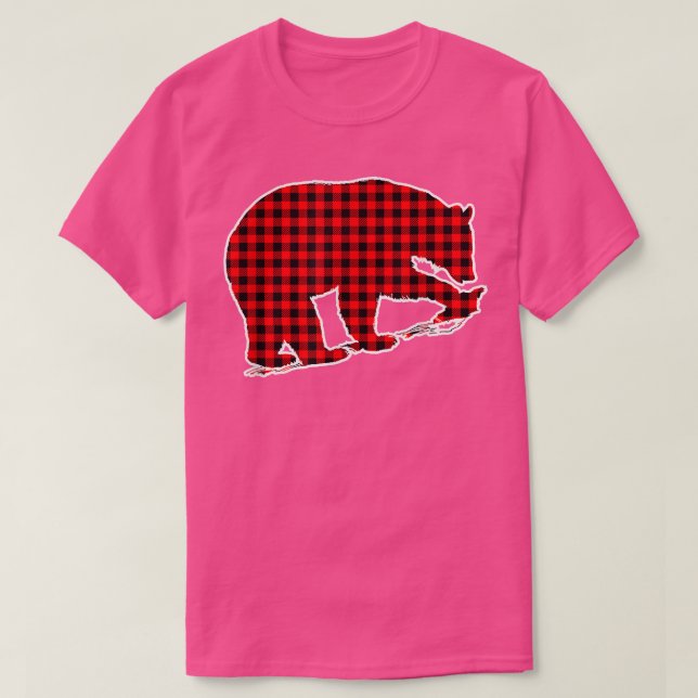 Camiseta Urso de Xadrez Vermelho 1703 (Frente do Design)