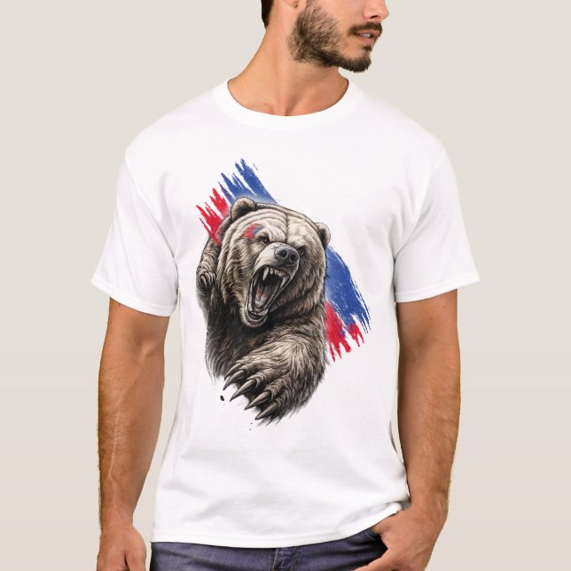 Camiseta Urso Dinâmico Pintura Splash – Desenho de Vida Sel (Frente)