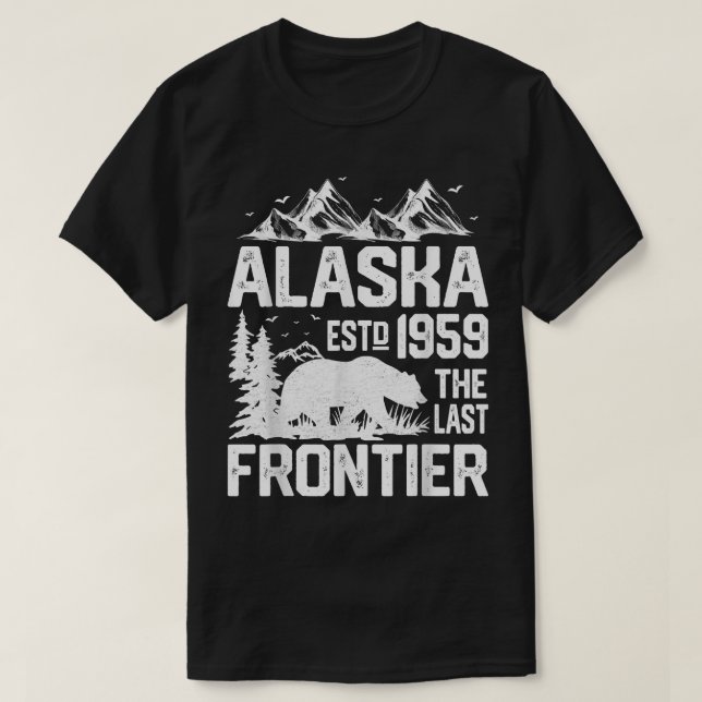 Camiseta Urso Distante Alaska Men Alaska Alaska Lover Vint (Frente do Design)