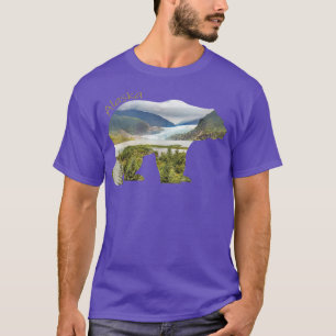 Camiseta Urso Do Alasca - Urso Grizzly Com Montanhas Do Ala