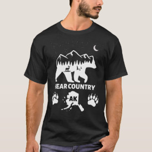 Camiseta Urso do Alaska Grizzly Bear com Deer Mountai