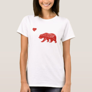 Camiseta Urso do amor de Califórnia do vintage & t-shirt d