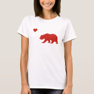 Camiseta Urso do amor de Califórnia & t-shirt vermelhos do