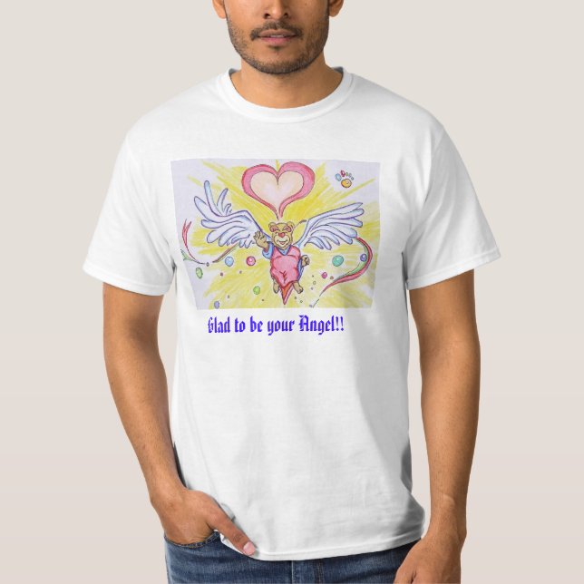 Camiseta Urso do anjo: Homem-T-camisa (Frente)