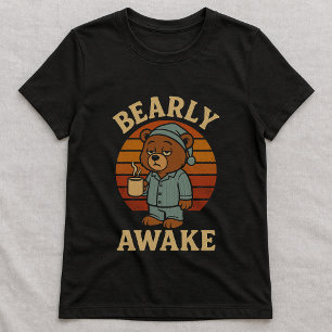 Camiseta Urso do Café da Manhã; Gráfico Divertido