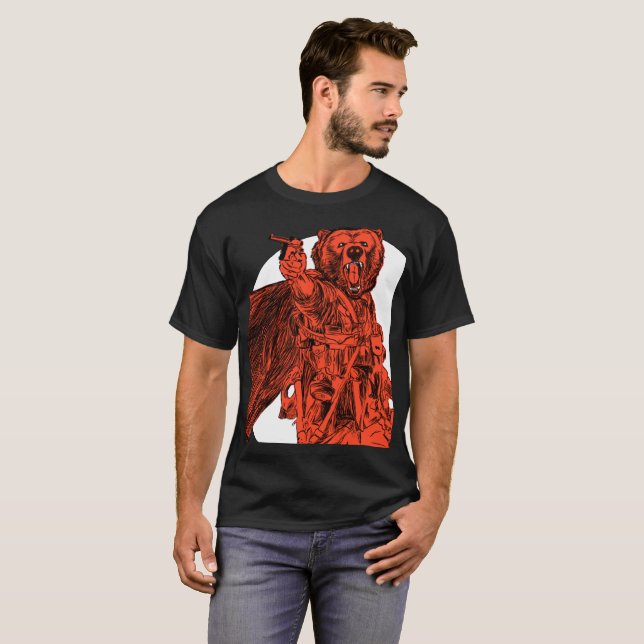 Camiseta Urso do campo de batalha (Frente Completa)