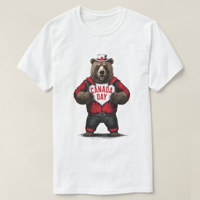 Camiseta Urso do Dia do Canadá (Frente do Design)