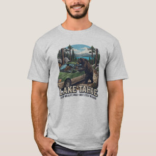 Camiseta Urso do Lago Tahoe arrombando carros