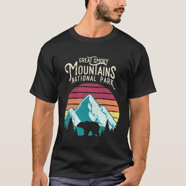 Camiseta Urso do Parque Nacional das Montanhas do Enfumaçad (Frente)