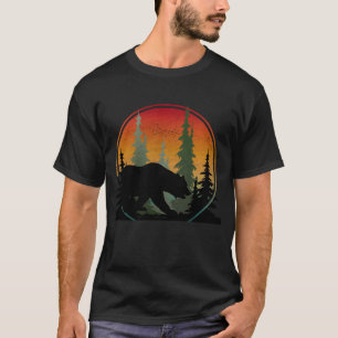 Camiseta Urso do pôr do sol Floresta Natureza Animal